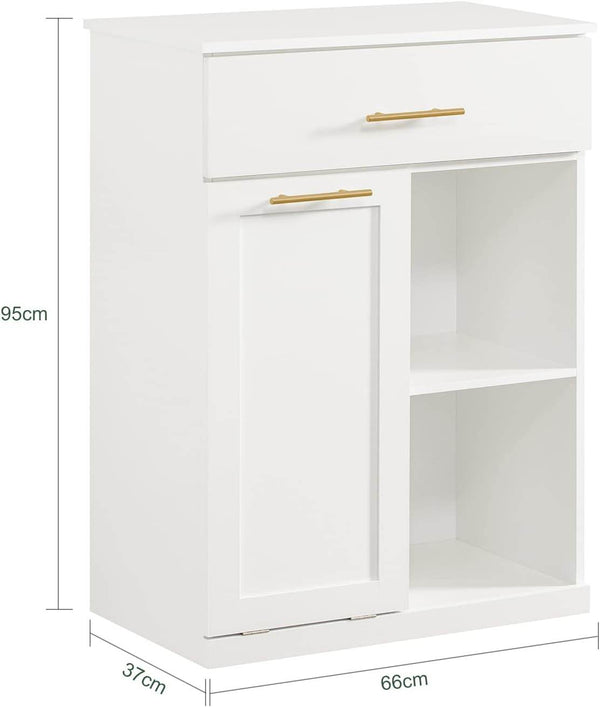 Wäscheschrank | Wäschesammler | Badschrank Weiss BZR66-W