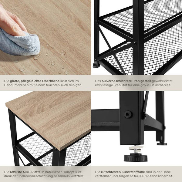 Schuhregal Blackpool Industrial Holz hell, Eiche Sonoma