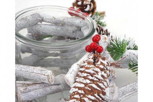 Adventskranz Stern, Weihnachtsdeko Tischdeko, Holz mit Kerzenglas 40x40x12cm weiss-grau