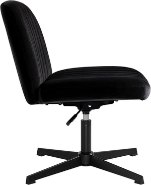 Office chair without armrests with rocking function, black