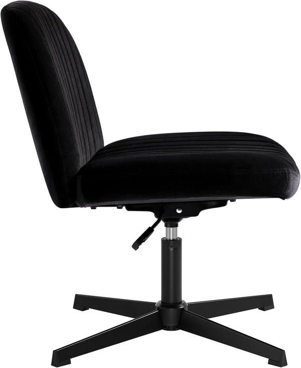 Office chair without armrests with rocking function, black
