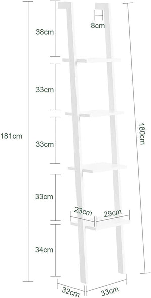 Leiterregal | Treppenregal | Badregal Weiss FRG15-W