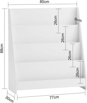 Kinderbücherregal | Zeitungsständer | Aufbewahrungsregal für Kinder | KMB32-W