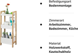 Badregal kleines Regal Aufbewahrungsregal Weiss FRG226-WN