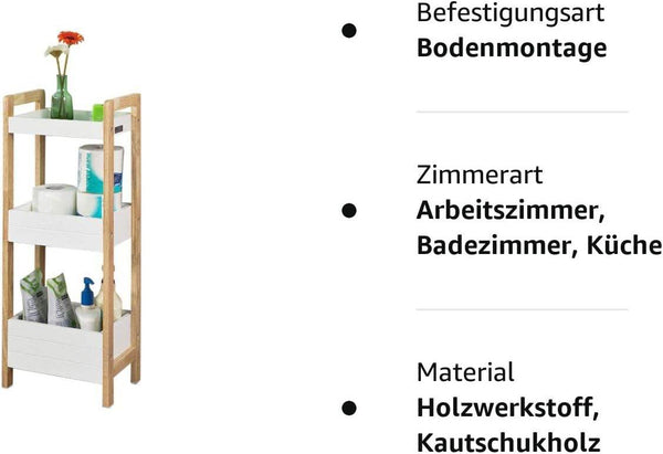 Badregal kleines Regal Aufbewahrungsregal Weiss FRG226-WN