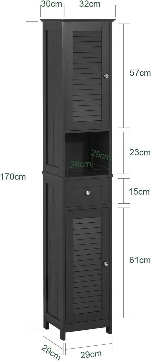Bad Hochschrank | Badschrank | Badregal Grau | FRG236-DG