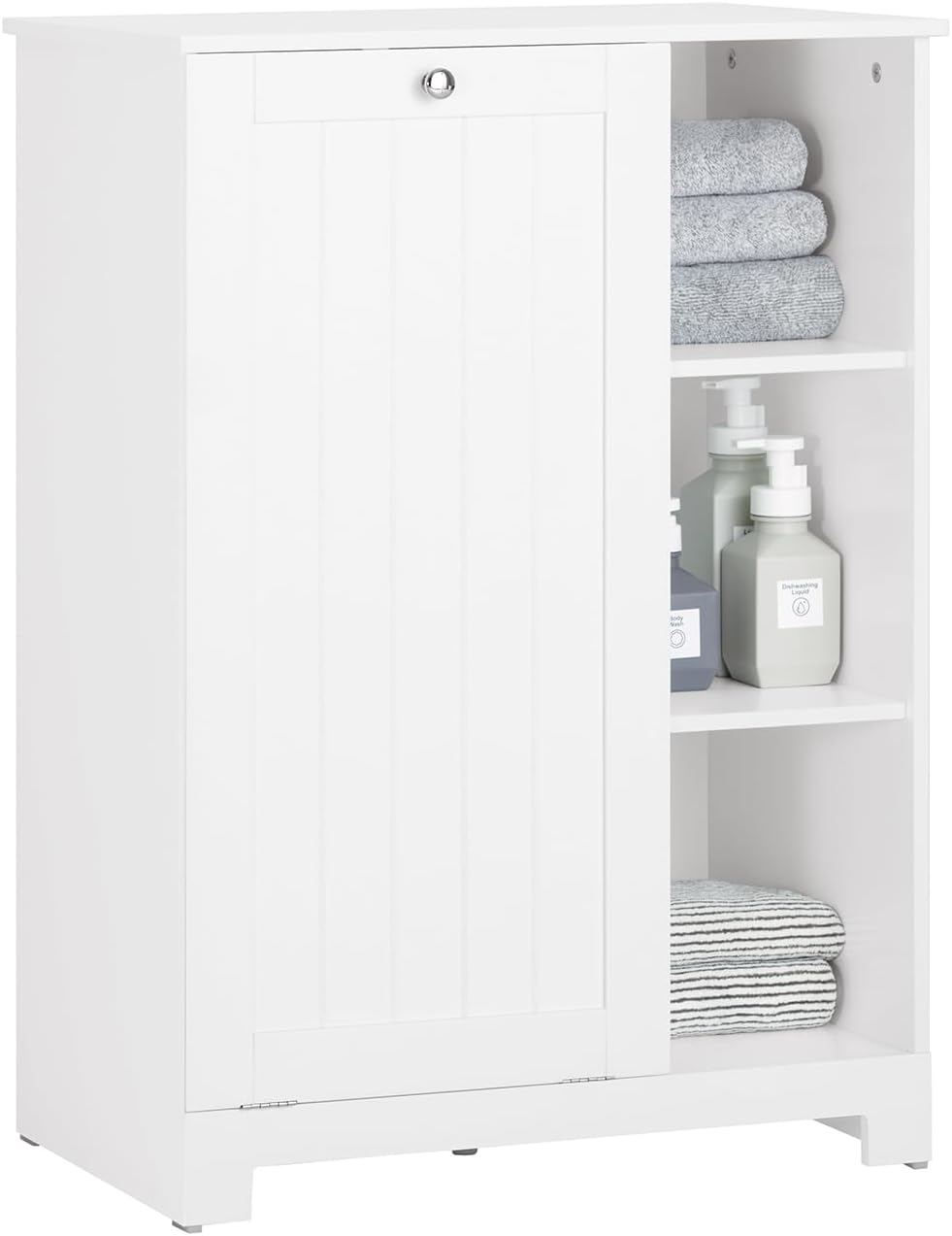 Wäscheschrank mit Wäschesack Wäschesammler Wäschekorb Weiss BZR105-W