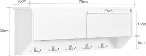 Wandgarderobe | Hängeregal | Flurgarderobe Weiss FHK24-W