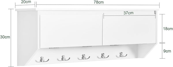 Wandgarderobe | Hängeregal | Flurgarderobe Weiss FHK24-W