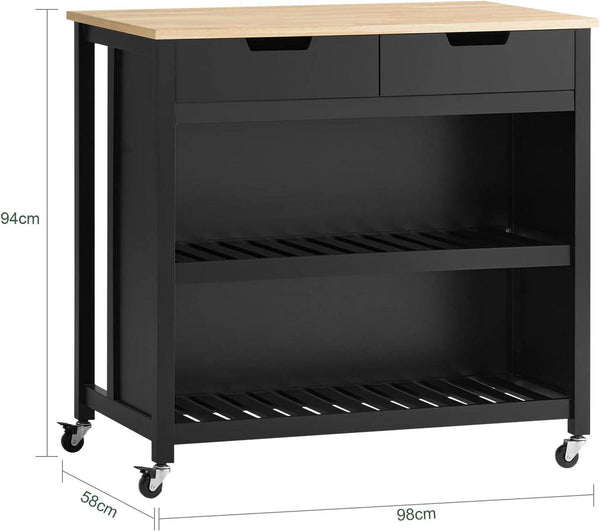 Kücheninsel | Küchenschrank | Küchenwagen | Schwarz-Natur