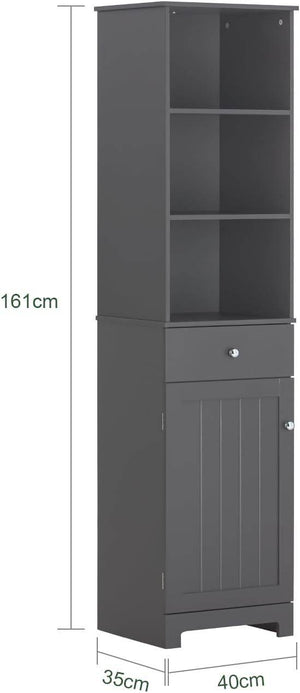 Bad Hochschrank | Badschrank | Badregal Dunkelgrau | BZR17-DG
