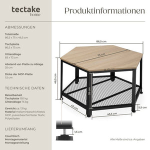 Couchtisch Norwich Industrial Holz hell, Eiche Sonoma
