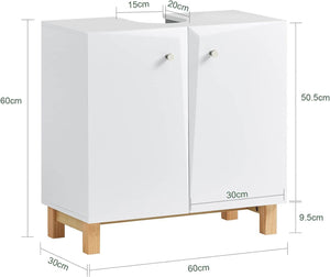 Waschbeckenunterschrank | Badschrank | Waschtisch | Unterschrank Weiss BZR92-W