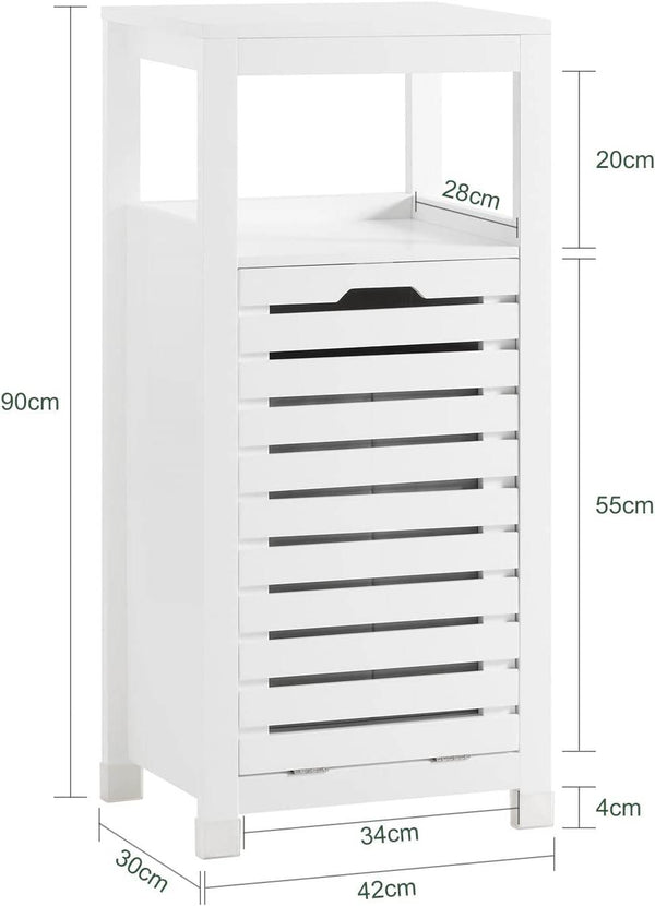 Wäscheschrank mit Wäschesack | Wäschesammler | Wäschekorb Weiss BZR67-W