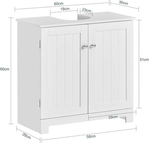 Waschbeckenunterschrank | Badezimmerschrank Weiss Badmöbel | BZR18-II-W