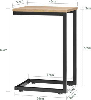 Beistelltisch Metall | Laptoptisch | Natur/Schwarz