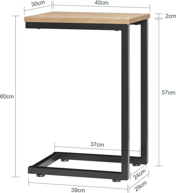 Beistelltisch Metall | Laptoptisch | Natur/Schwarz