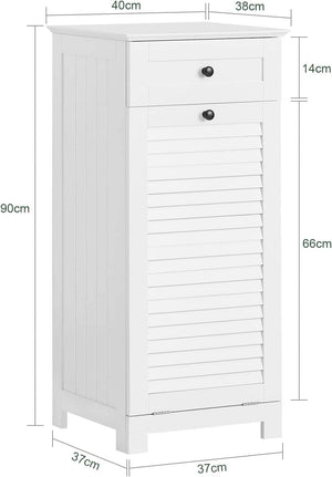 Wäscheschrank mit Wäschesack Wäschesammler Wäschekorb Weiss BZR73-W
