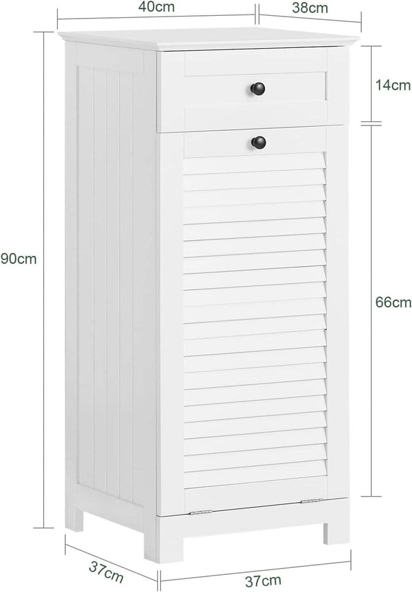 Wäscheschrank mit Wäschesack Wäschesammler Wäschekorb Weiss BZR73-W