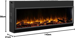 BALDERIA Amazona 56" Elektrokamin mit LED Einbaukamin mit Heizung