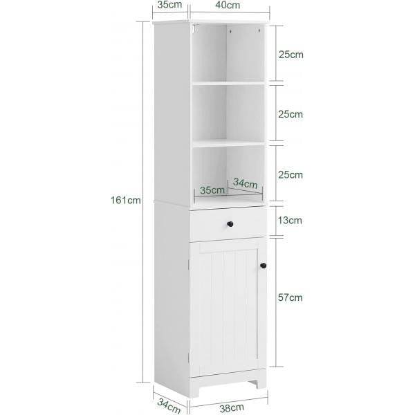 Bad Hochschrank | Badschrank | Badregal Weiss