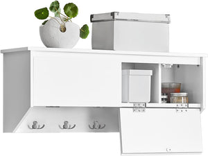Wandgarderobe | Hängeregal | Flurgarderobe Weiss FHK24-W