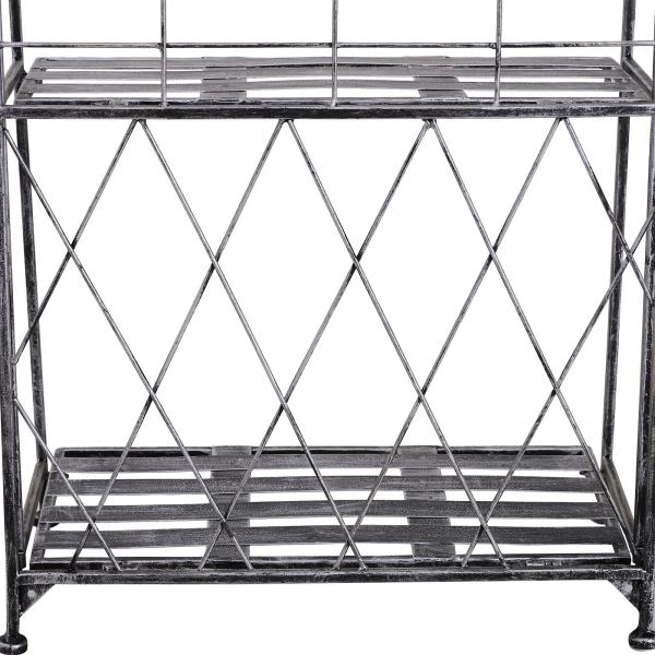 Pflanzregal Blumenregal 3 x Ebene Metall Klappbar Silbergrau