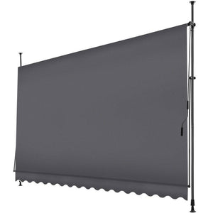 Klemmmarkise schwarz/grau 400 x 180 cm