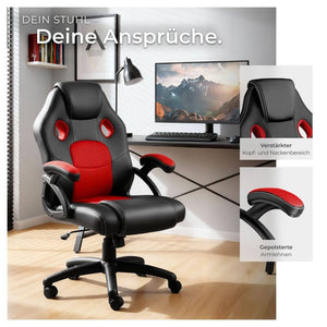 Mike office chair, black/red
