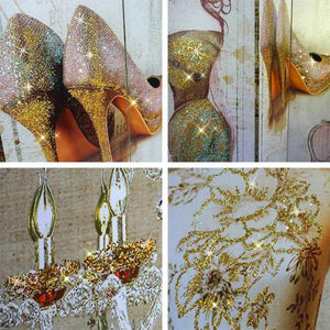 Foto-Paravent Vintage, Raumteiler Trennwand, Glitzer Retro Fashion FSC-zertifiziert ~ 180x120cm
