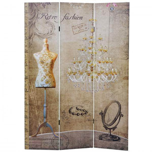 Foto-Paravent Vintage, Raumteiler Trennwand, Glitzer Retro Fashion FSC-zertifiziert ~ 180x120cm
