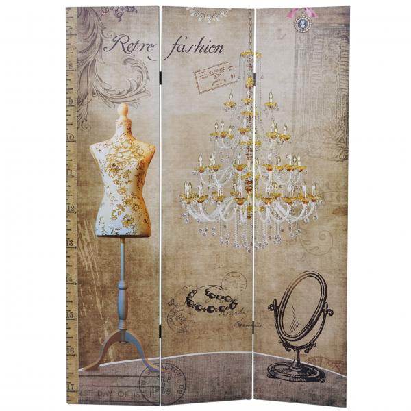 Foto-Paravent Vintage, Raumteiler Trennwand, Glitzer Retro Fashion FSC-zertifiziert ~ 180x120cm