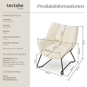 Sessel Kjeld creme-weiss
