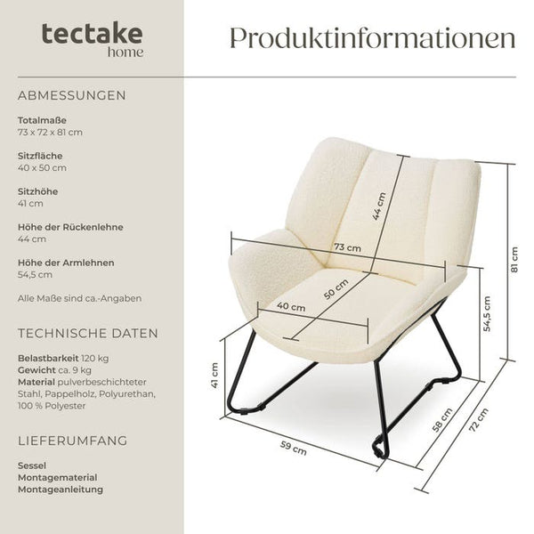 Sessel Kjeld creme-weiss