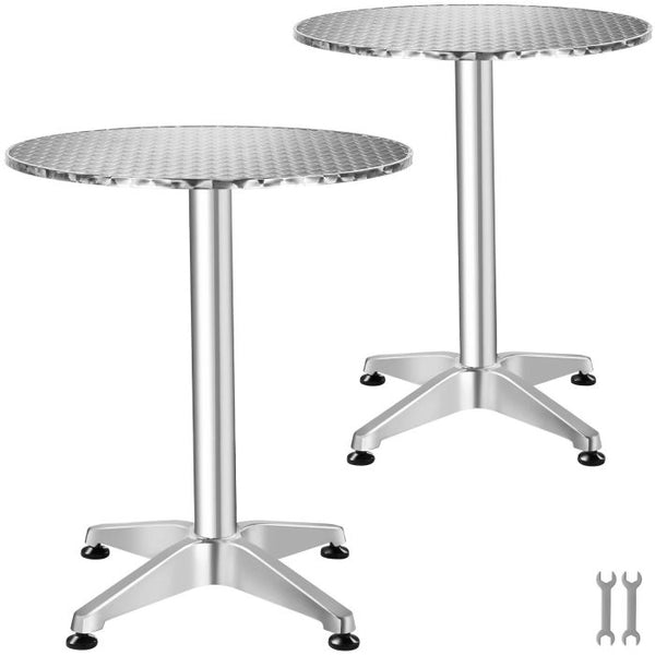 Aluminium-Bistrotisch Viktor silber 2er Set