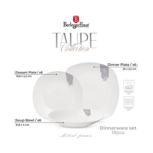 Berlinger Haus 18-teiliges Tellerset Taupe Collection