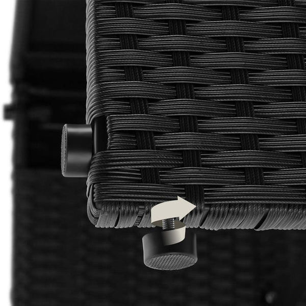 2-in-1-Rattanlounge-Set Monopoli schwarz