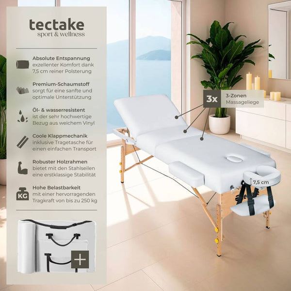 3 Zonen Massageliege Somwang weiss