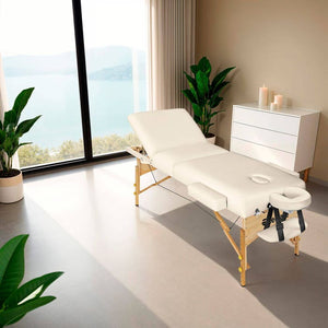 3 Zonen Massageliege-Set beige