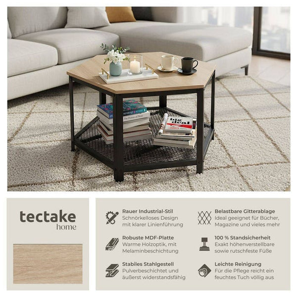 Couchtisch Norwich Industrial Holz hell, Eiche Sonoma
