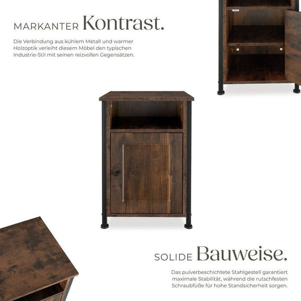 Nachttisch Blackburn 40x42x60,5cm Industrial dunkelbraun