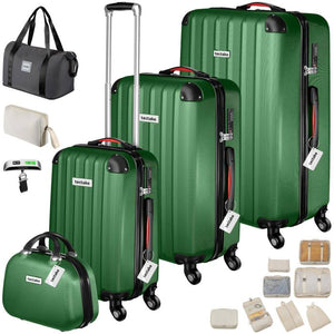 Hartschalenkoffer-Set Cleo grün mit Zubehör