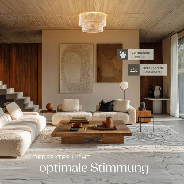 Deckenleuchte Lignea Lux aus Jute