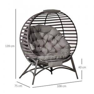 Papasansessel Loungesessel faltbar Korb-Stuhl oval Sandbraun