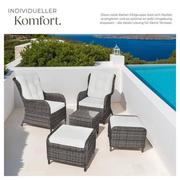 Rattan Sitzgruppe Benissa grau
