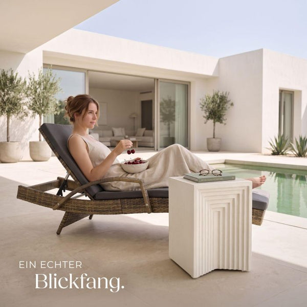Beistelltisch Aline In- und Outdoor beige 38 x 38 x 51 cm