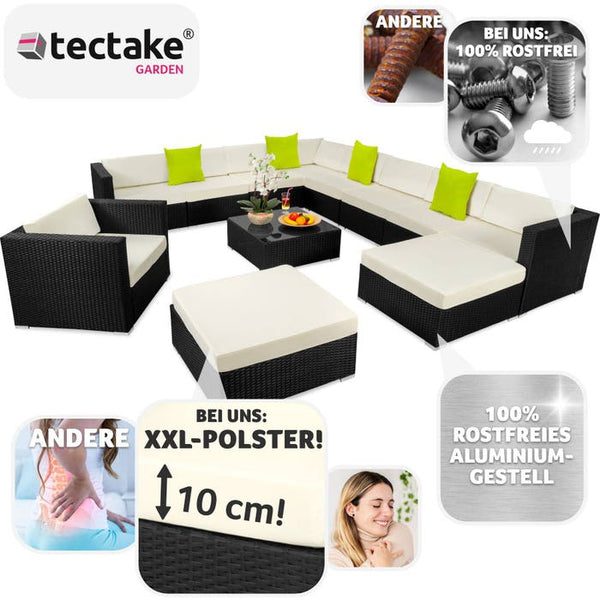 Rattan Lounge Las Vegas schwarz