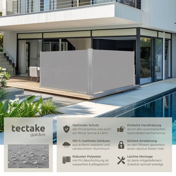 Tenda da sole laterale doppia in alluminio grigio 160 x 600 cm