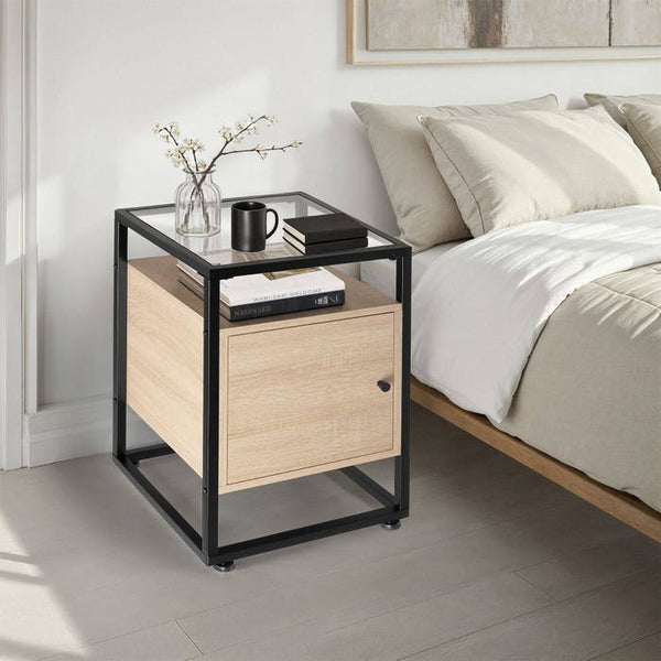 Nachttisch Dudley 40x43x60,5cm Industrial Holz hell, Eiche Sonoma