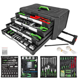 Valigia portautensili trolley, 899 pezzi, con 4 cassetti
